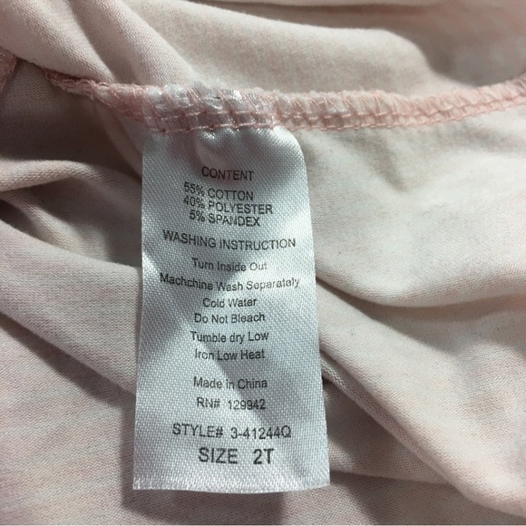 btween Toddler Girls Top Pink Striped Love in Sequins Size 2T - Picture 4 of 6